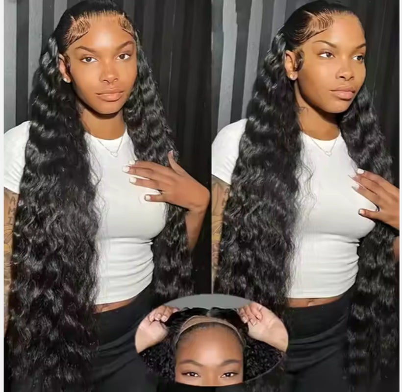 Glueless Wigs 70 Human Hair Pre Plucked Pre Cut 200 Density Transparent HD Lace Frontal Wigs Loose Deep Wave Wigs
