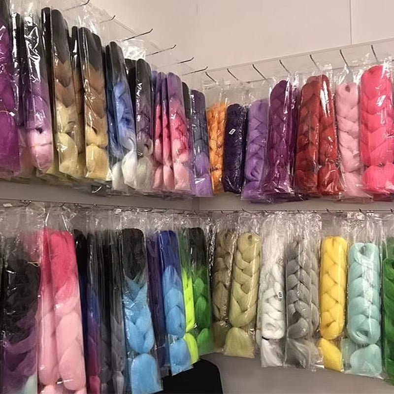 Synthetic Kanekalon Crochet Hair Braiding Hair Pre Stretched Curly Jumbo Braids Extensions Hair Accessories for Girls Braids