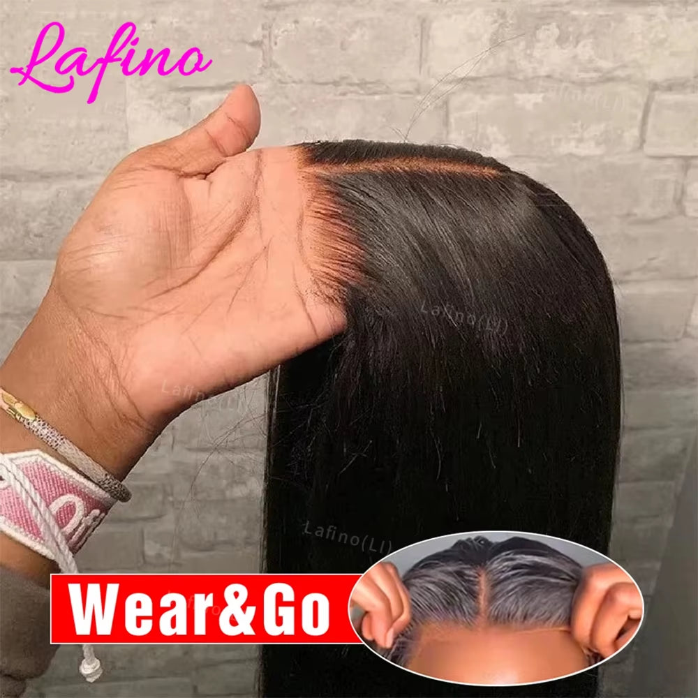 Glueless Wigs Human Hair Ready to Wear Bone Straight Lace Front Wigs Human Hair 4X4 5X5 Pre Cut Hd Lace Closure Wigs for Women