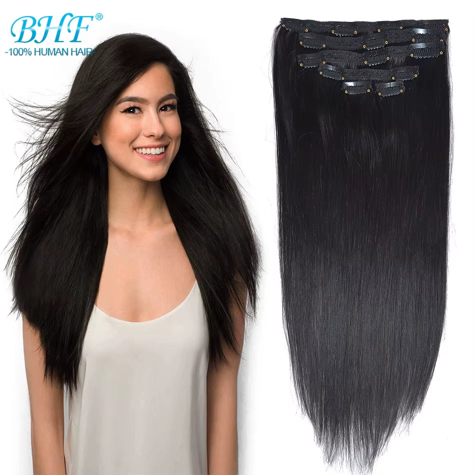 Clip in Hair Extension Human Hair Hightlight Seamless Clip Ins Human Hair Real Hair Extensions Human Hair 70G 6PCS