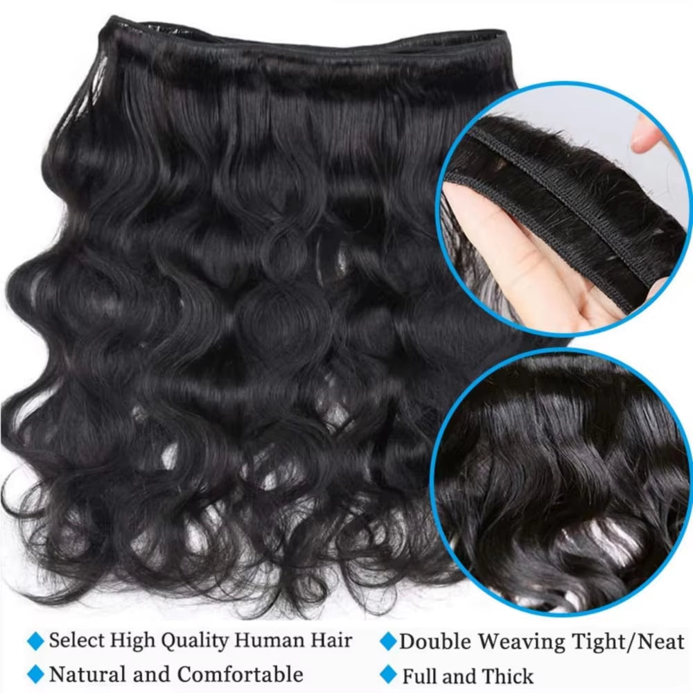 Body Wave Human Hair Bundle Brazilian Remy Hair Weave Raw Virgin Hair Extensions 1 3 4 Bundles Deal Weft Double Drawn Wholesale