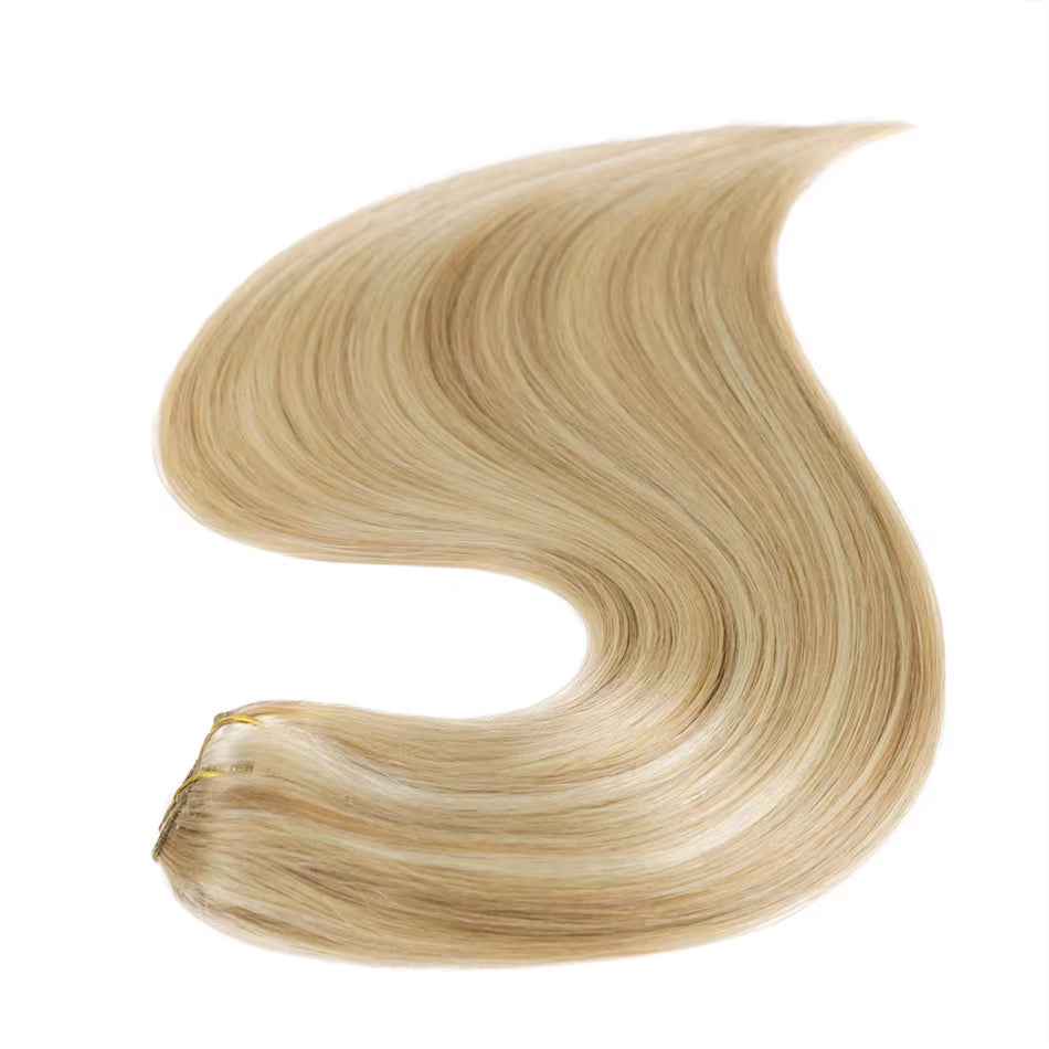 Clip in Hair Extension Human Hair Hightlight Seamless Clip Ins Human Hair Real Hair Extensions Human Hair 70G 6PCS