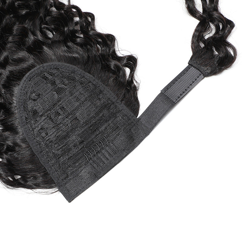 Wrap Around Ponytail Water Wave Human Hair