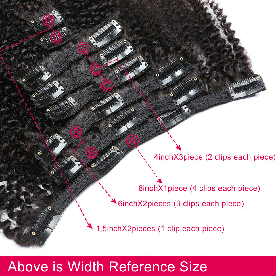 Afro kinky curly African explosive head small clip in kinky curly hair 8-piece set