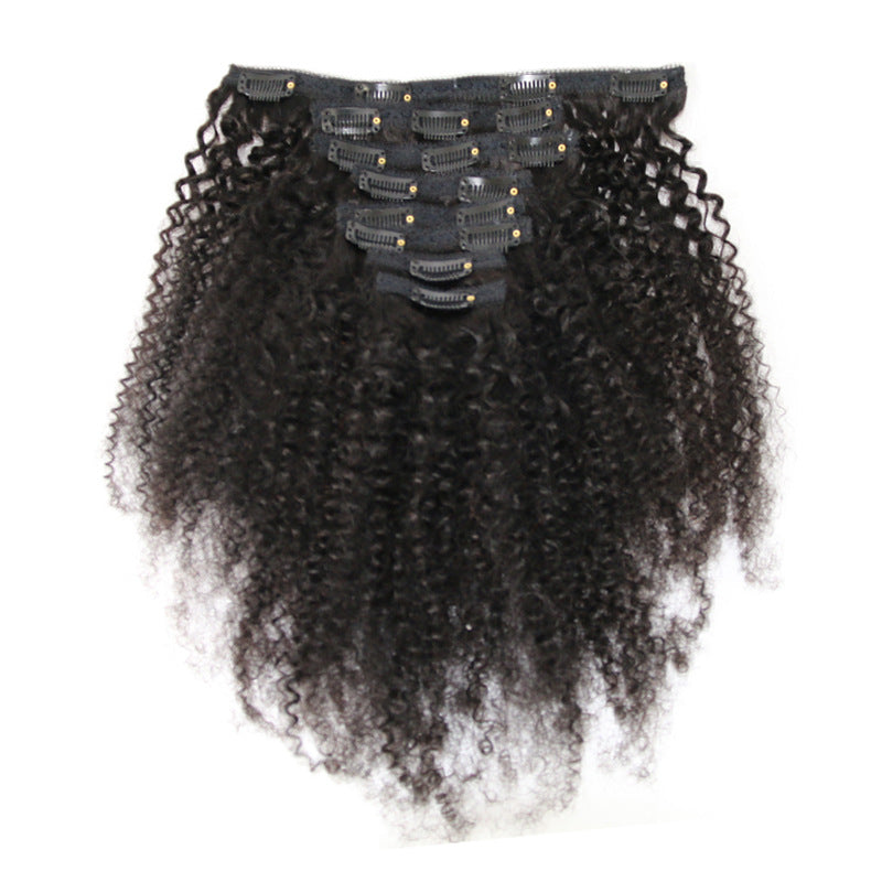 Afro kinky curly African explosive head small clip in kinky curly hair 8-piece set
