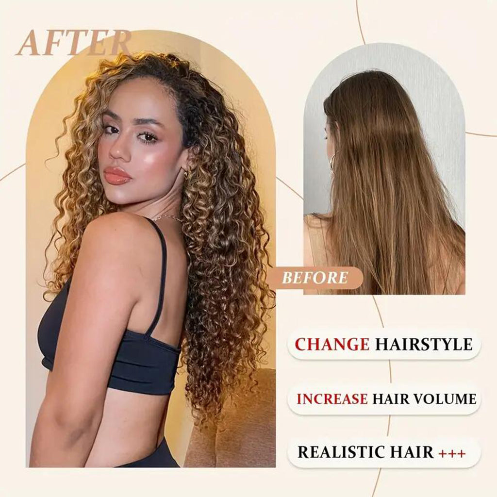 Long Curly Clip-In Natural synthetic Extensions