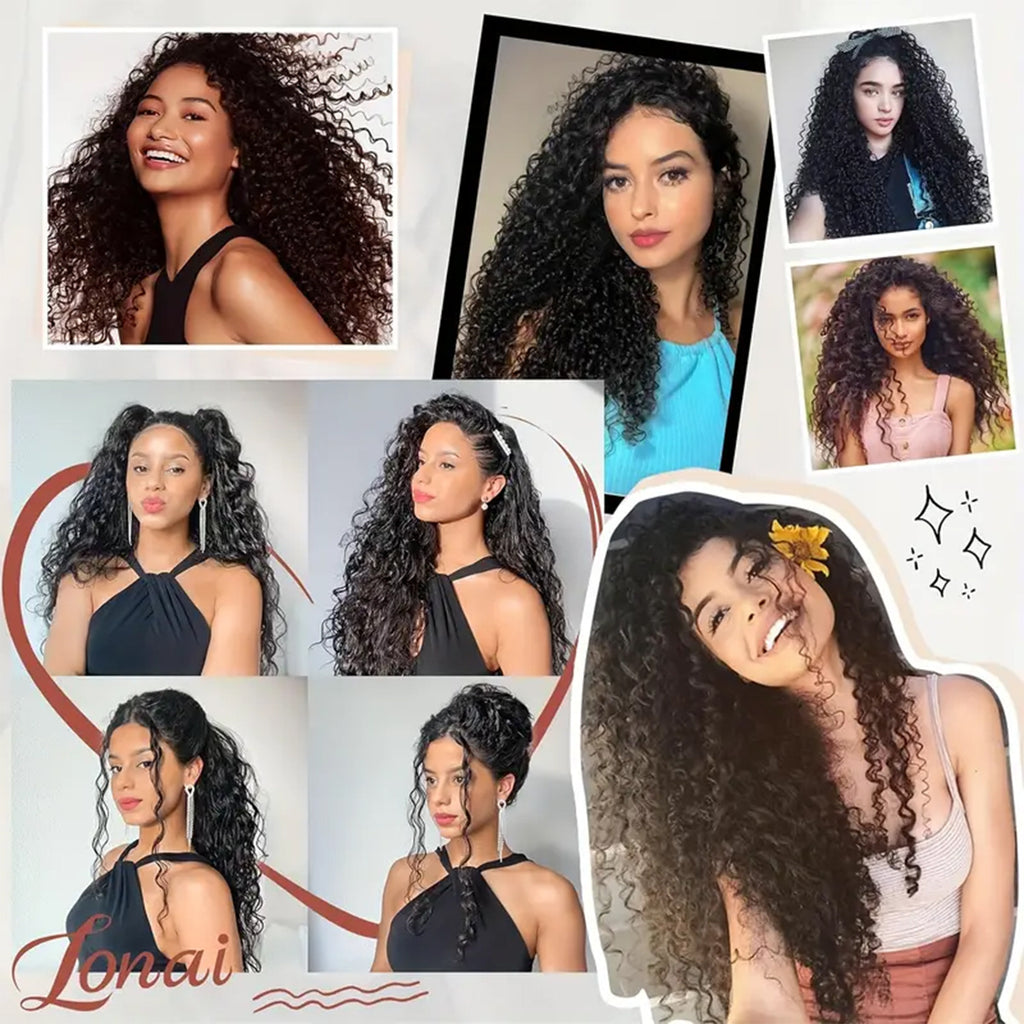 Long Curly Clip-In Natural synthetic Extensions