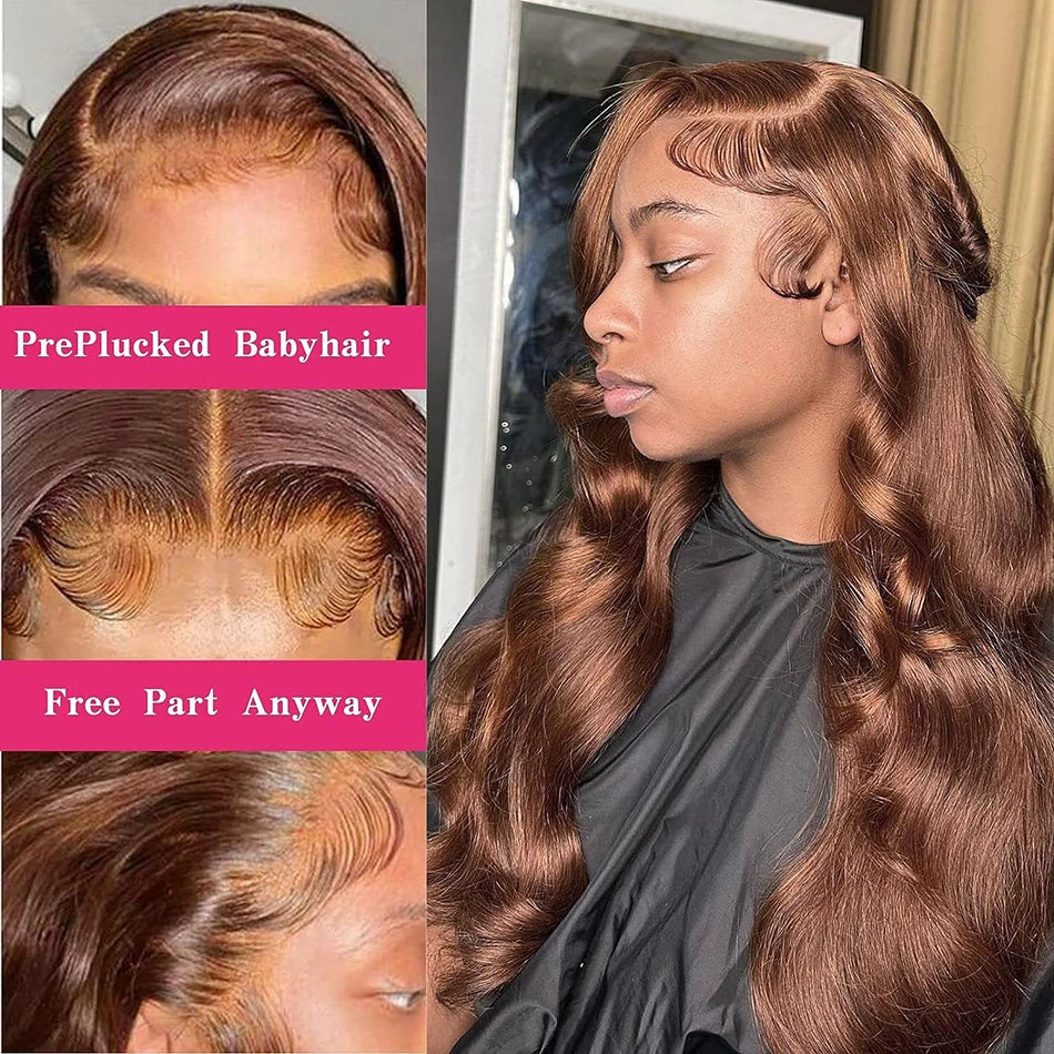 Chocolate Brown Lace Front Wigs 13X4 Body Wave Brown Lace Front Human Hair Wigs Hd 13X6 Lace Frontal Wig Colored Human Hair Wigs