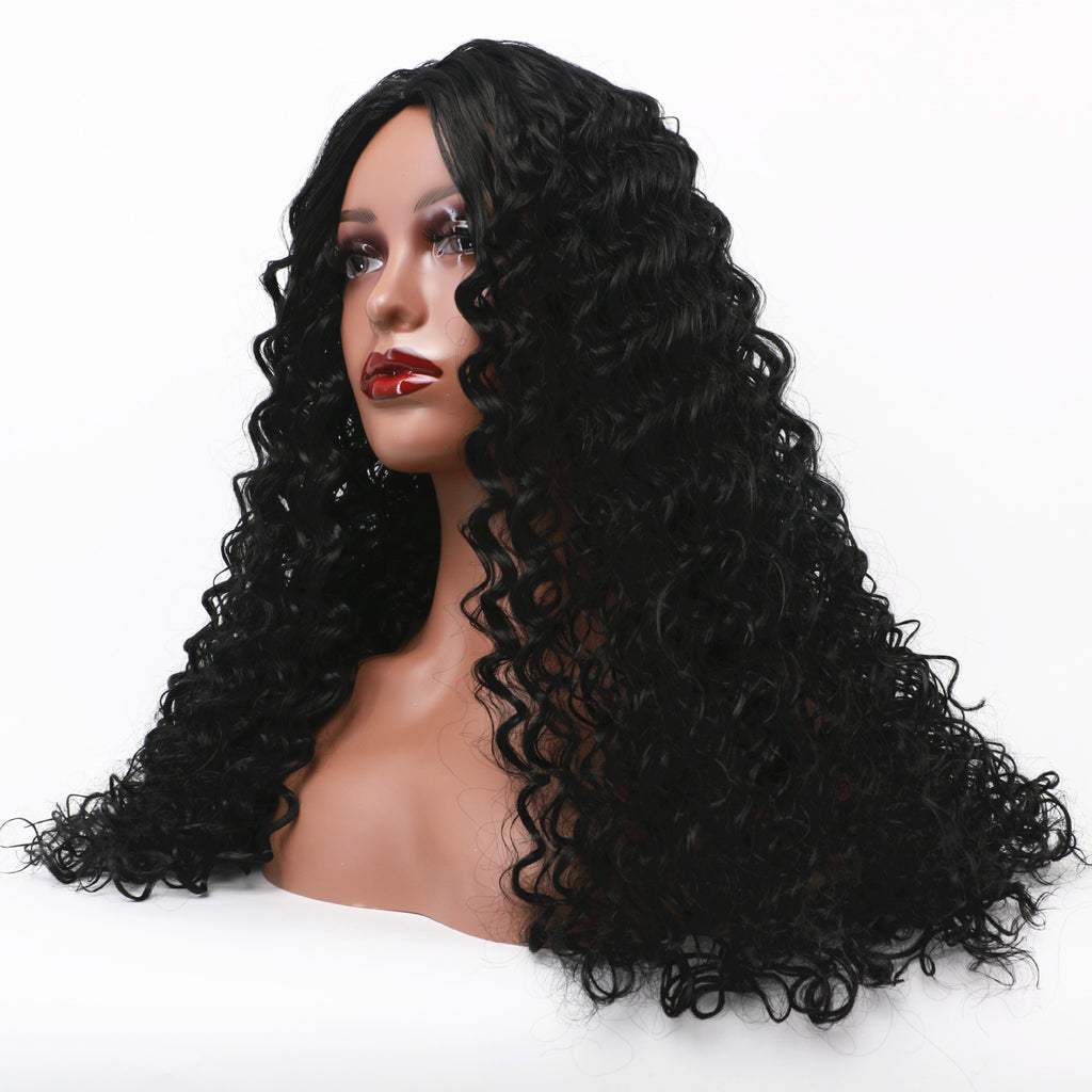 Small Curly Wig - Long Wavy Synthetic Wig with Side Part