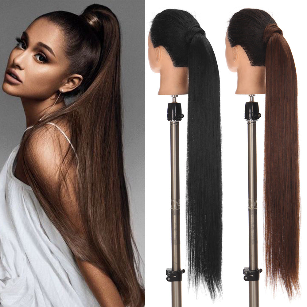 Velcro Wrap  Extra Long Straight Ponytail Extension