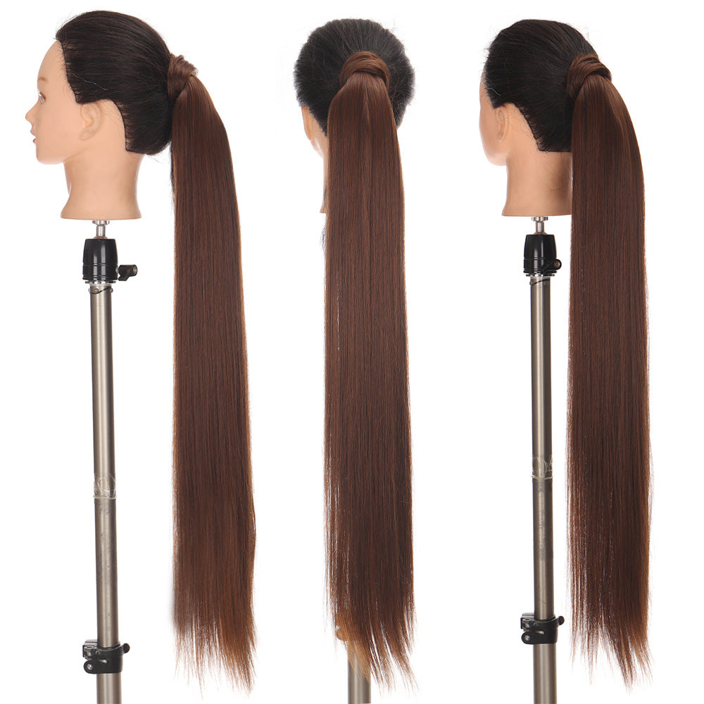 Velcro Wrap  Extra Long Straight Ponytail Extension