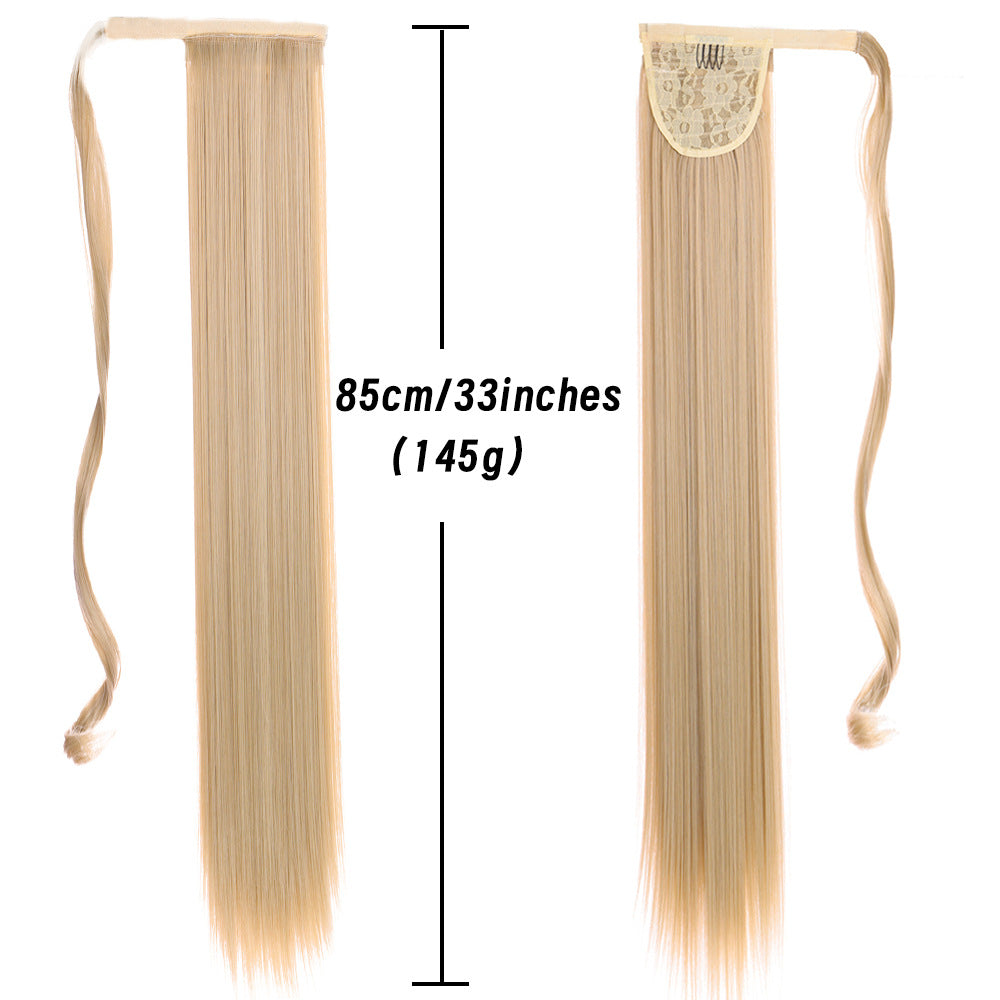 Velcro Wrap  Extra Long Straight Ponytail Extension