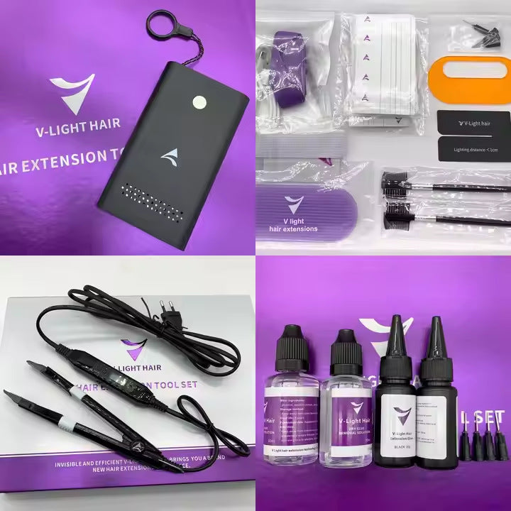 V-Light Hair Extension Tool Kit - Professional Salon Application System