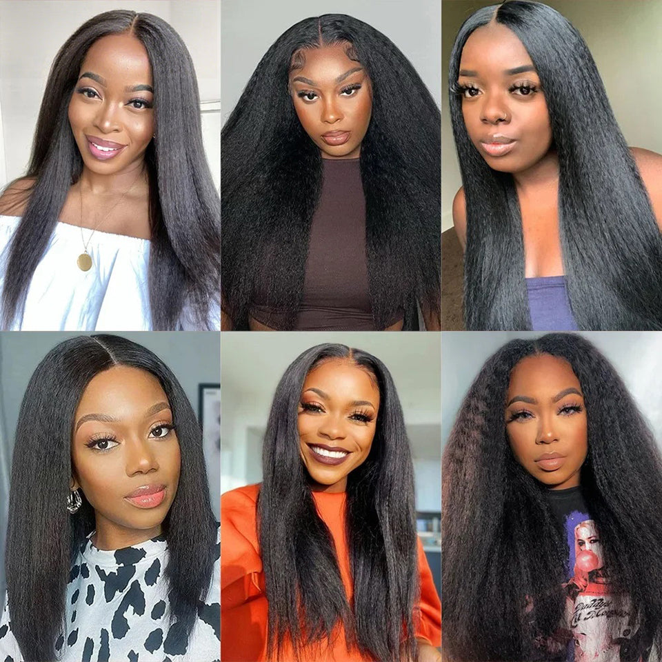 Relaxed Straight Human Hair Bundles - Brazilian Coarse Yaki Double Weft Extensions