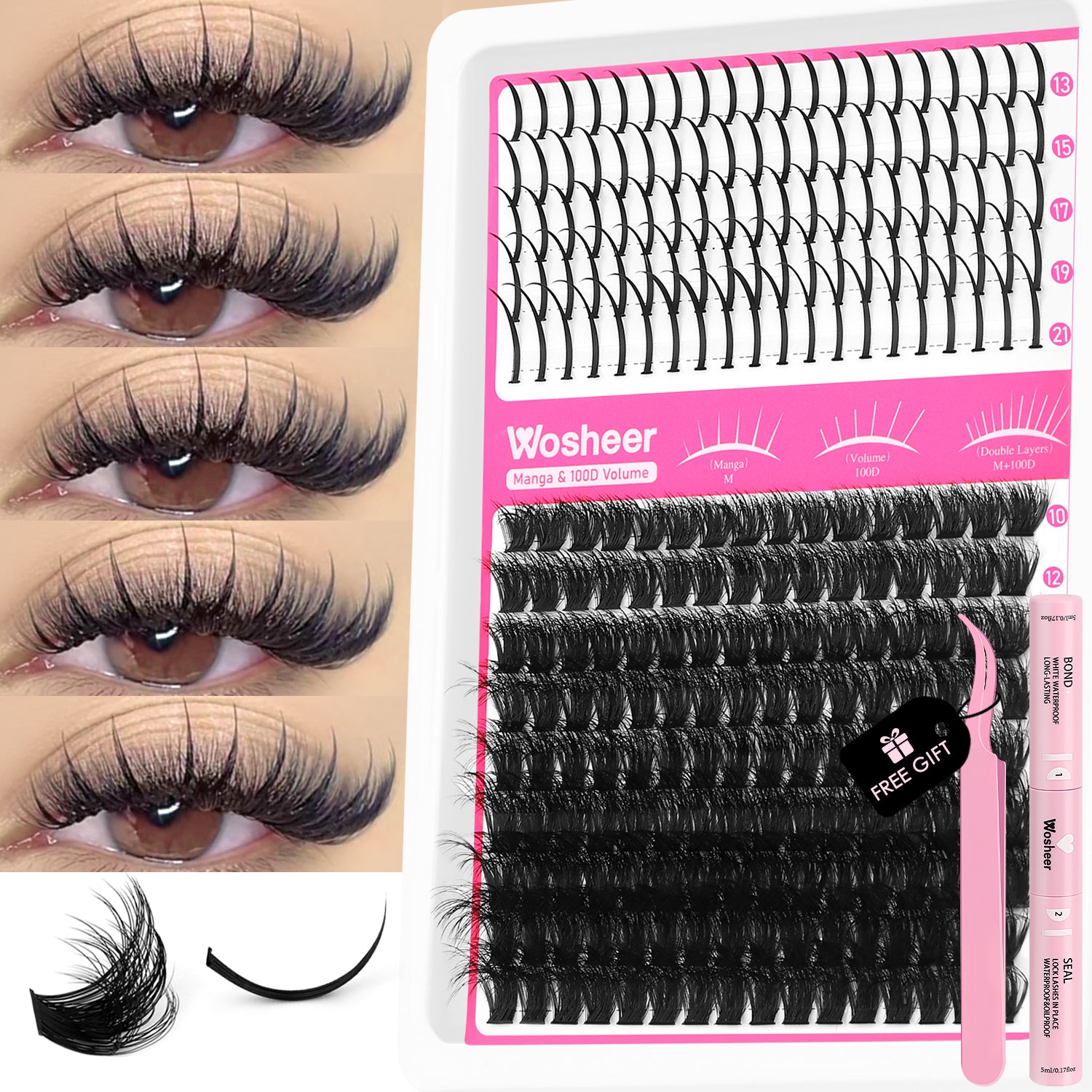 Spiky Lash Clusters Kit - Manga Volume Individual Lashes DIY Extension Set