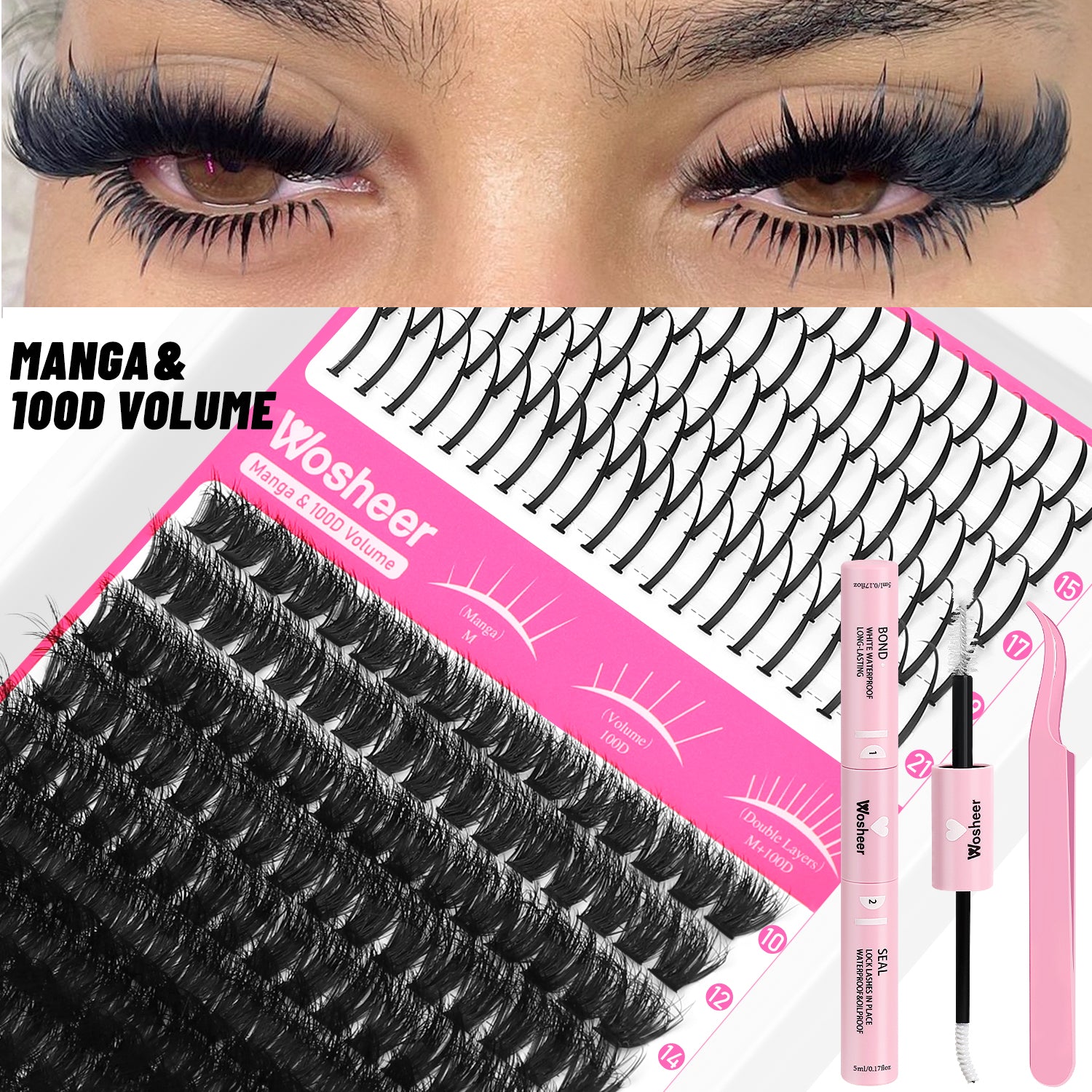 Spiky Lash Clusters Kit - Manga Volume Individual Lashes DIY Extension Set