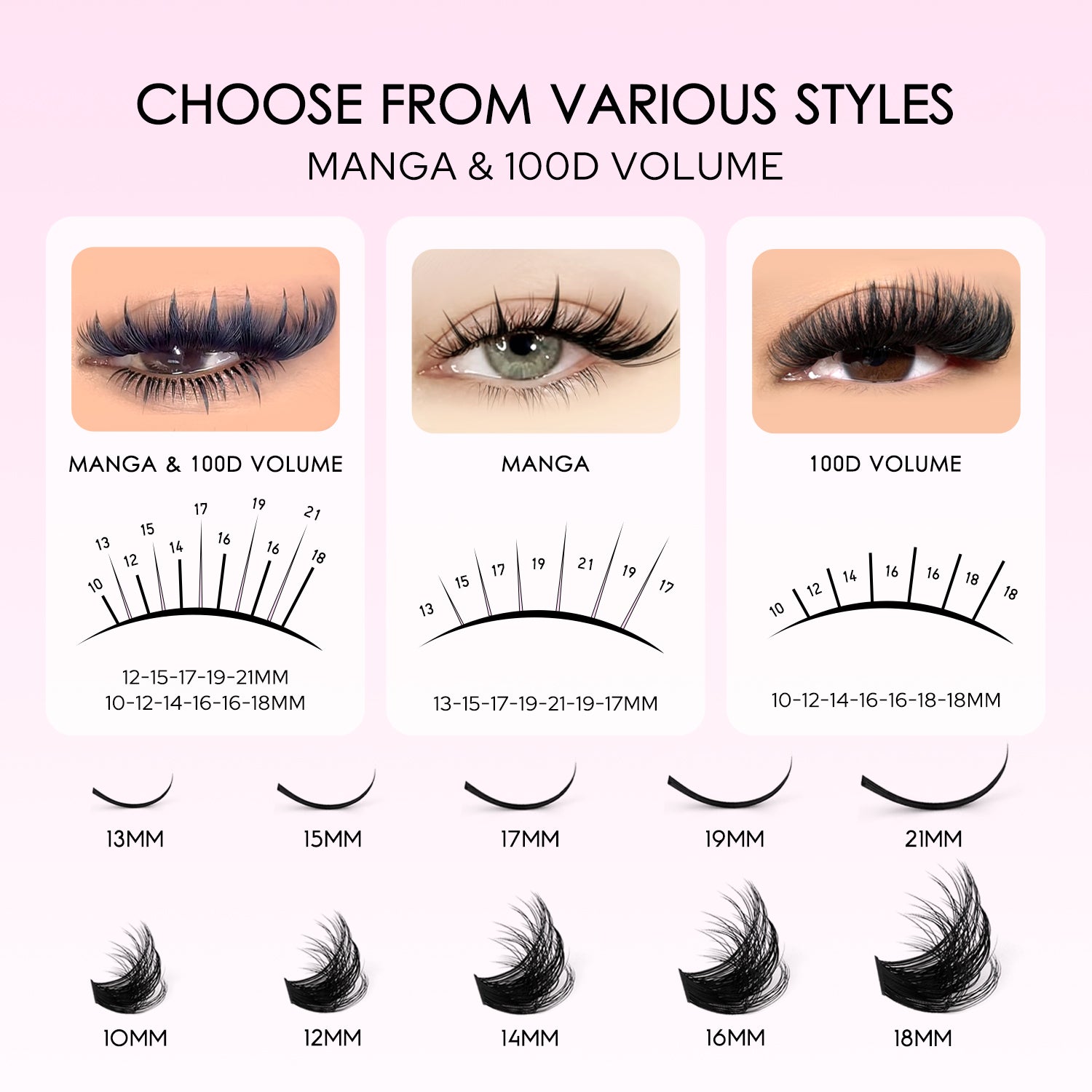 Spiky Lash Clusters Kit - Manga Volume Individual Lashes DIY Extension Set
