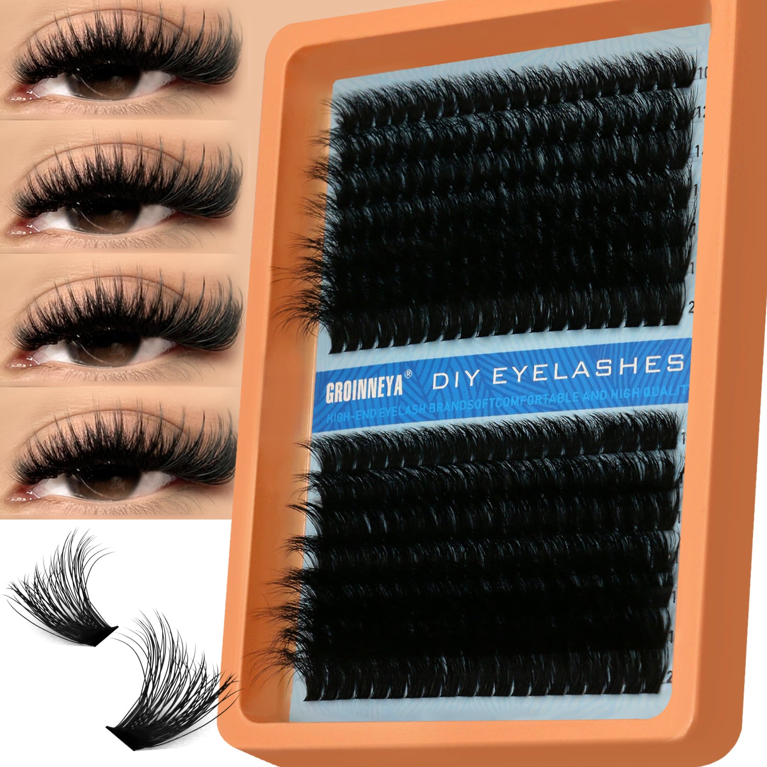 Fluffy Lash Clusters - D/DD Curl Wispy Individual DIY Eyelash Extensions