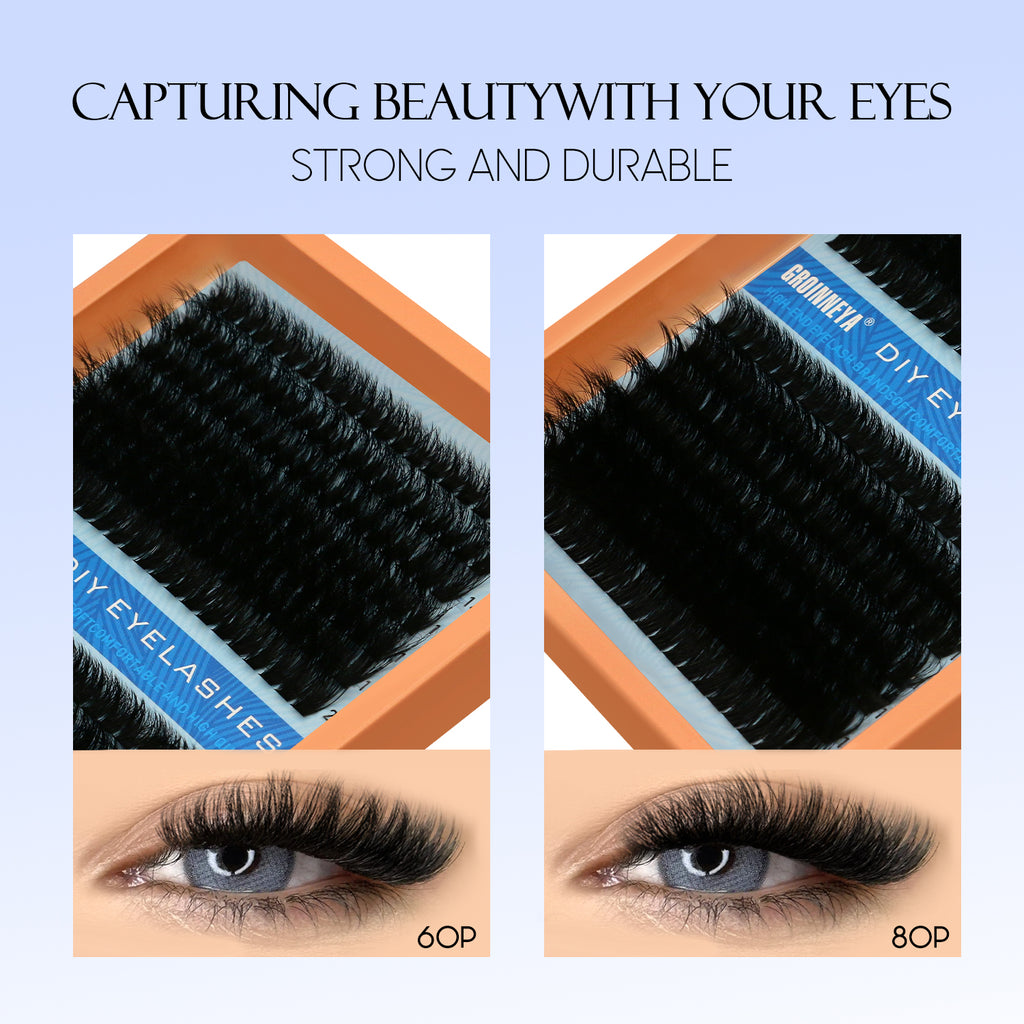 Fluffy Lash Clusters - D/DD Curl Wispy Individual DIY Eyelash Extensions