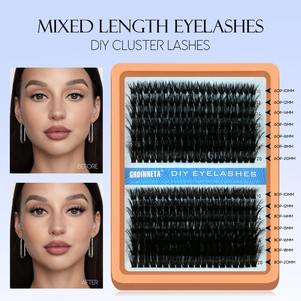 Fluffy Lash Clusters - D/DD Curl Wispy Individual DIY Eyelash Extensions
