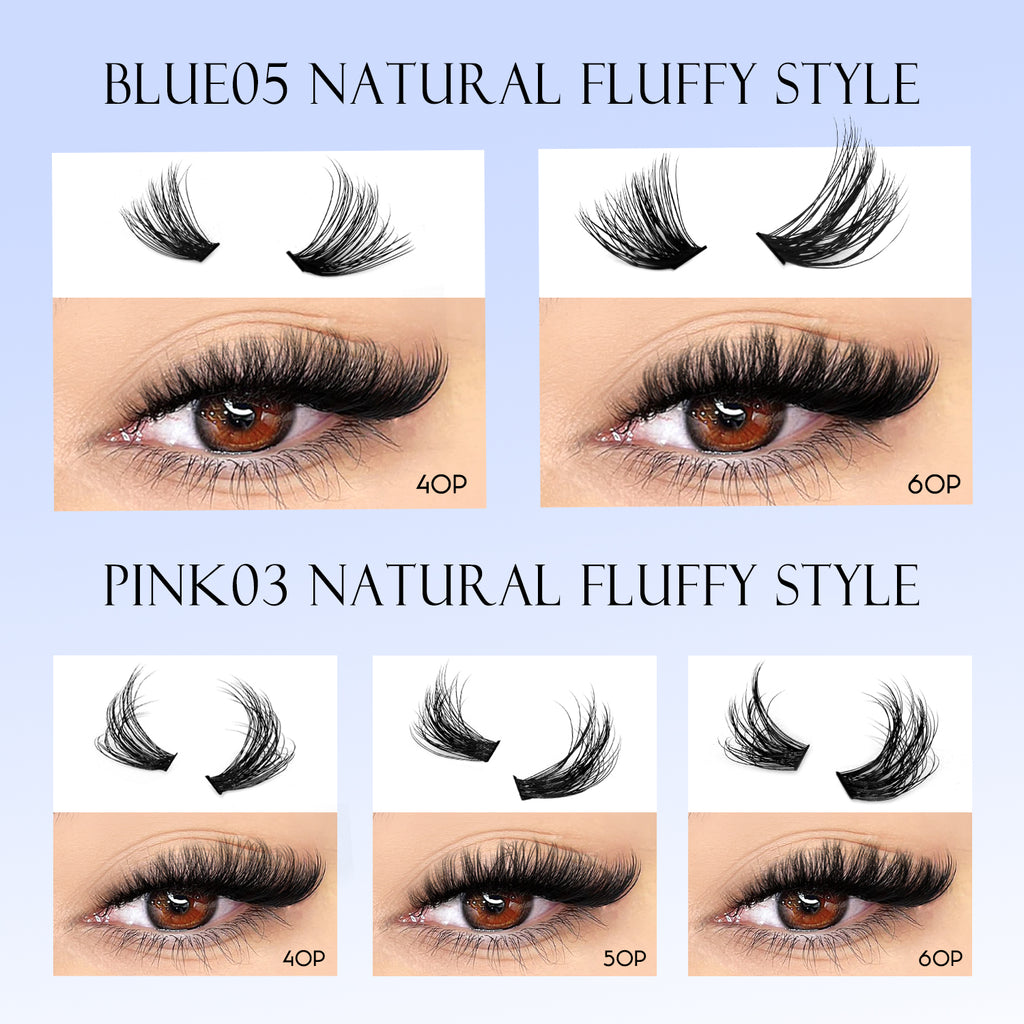 Fluffy Lash Clusters - D/DD Curl Wispy Individual DIY Eyelash Extensions