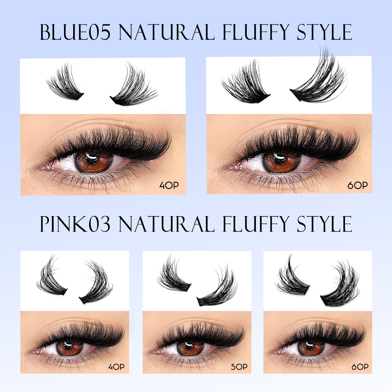 Fluffy Lash Clusters - D/DD Curl Wispy Individual DIY Eyelash Extensions