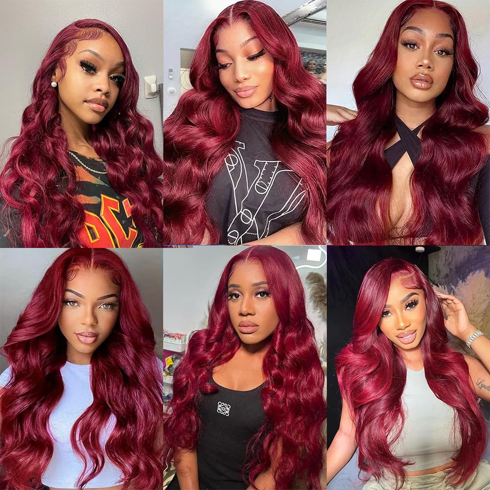 16-40 Inch 99J Burgundy / Blonde 613 Body Wave Bundles - Premium Brazilian Virgin Hair 4/5/6 Bundles
