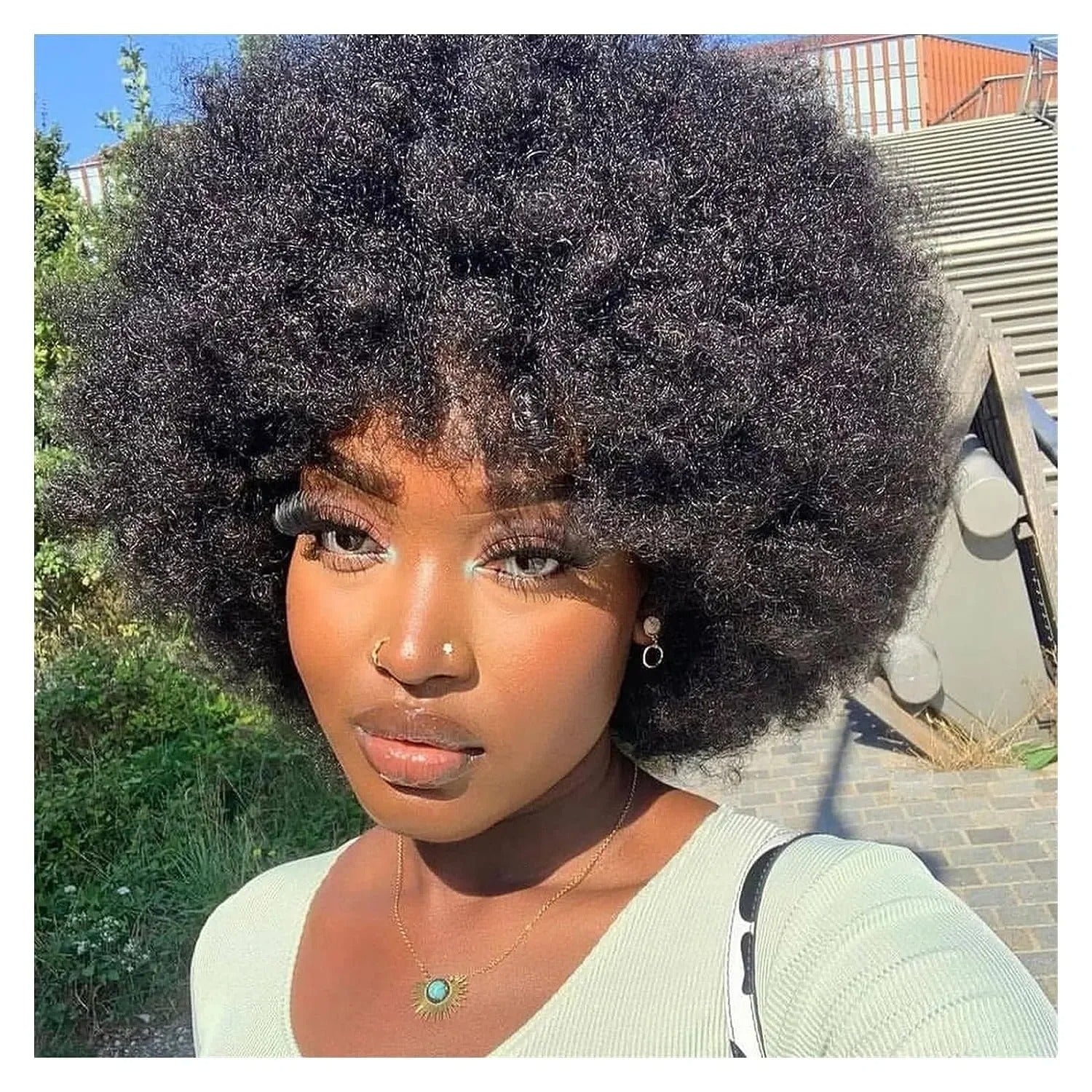 Glueless Afro Kinky Curly Pixie Cut Wig - Short Fluffy Human Hair Wig for Women