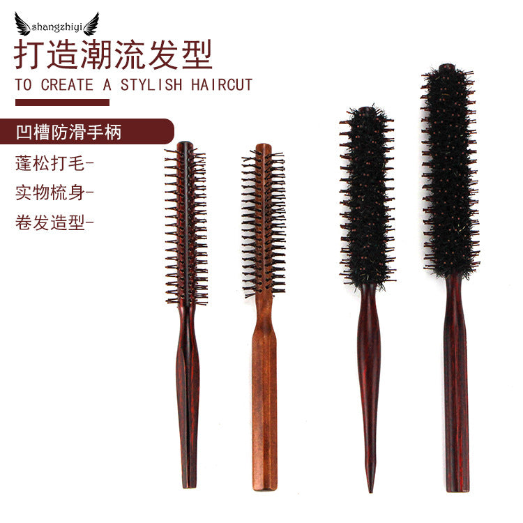 Round Roller Comb | Blowout & Curling Styling Comb for Bangs & Short Hair