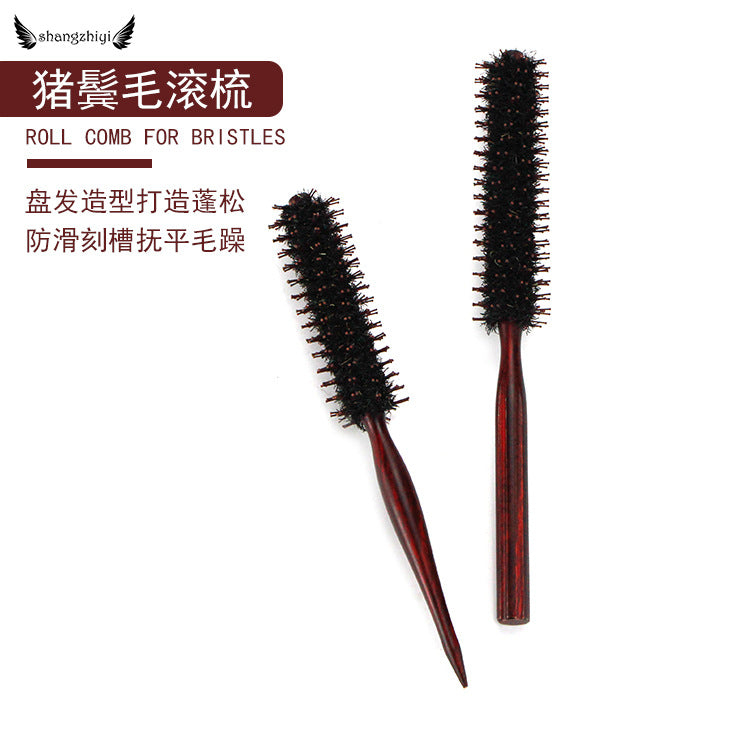 Round Roller Comb | Blowout & Curling Styling Comb for Bangs & Short Hair