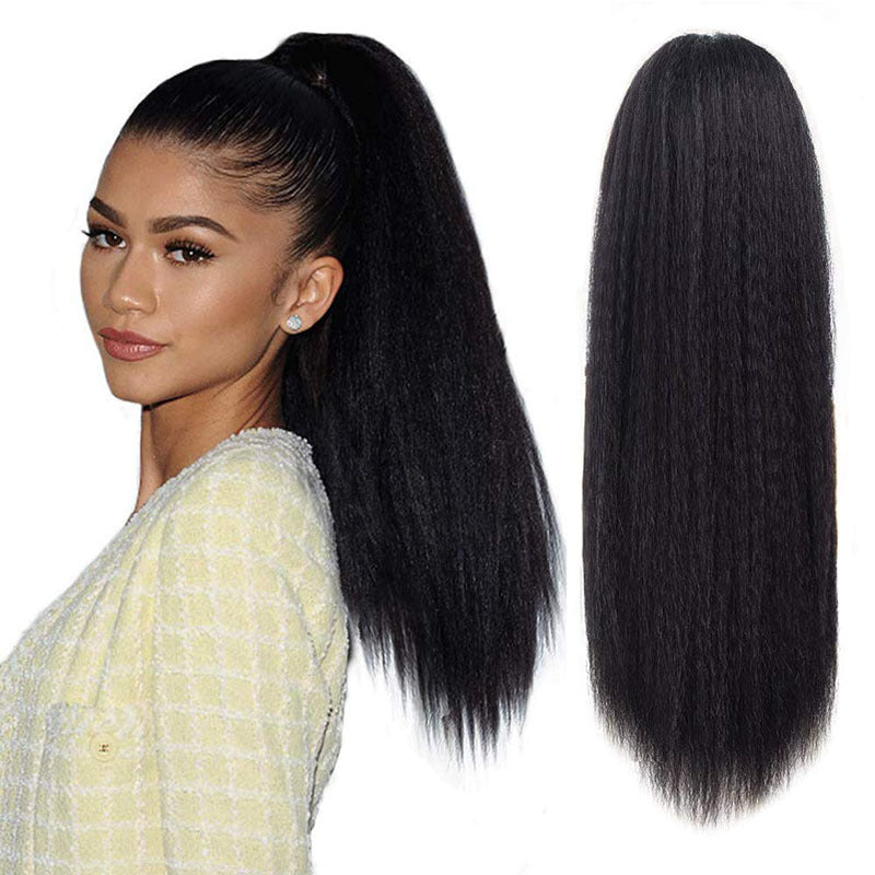Yaki Straight Drawstring Ponytail Extension | Synthetic | 1B & #4 | 14 & 30 Inch