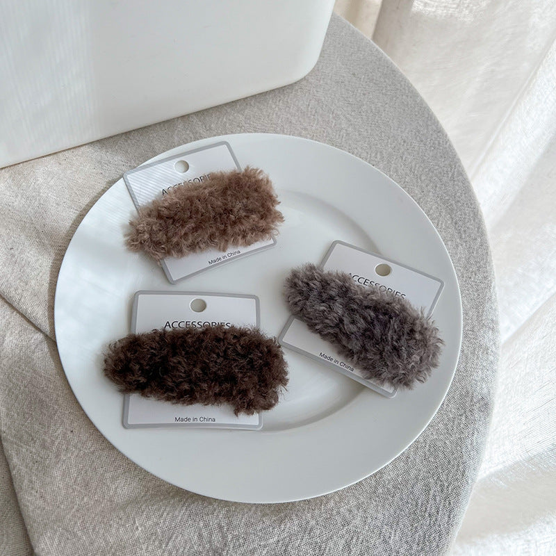 Candy Color Plush Lamb Hair Clip