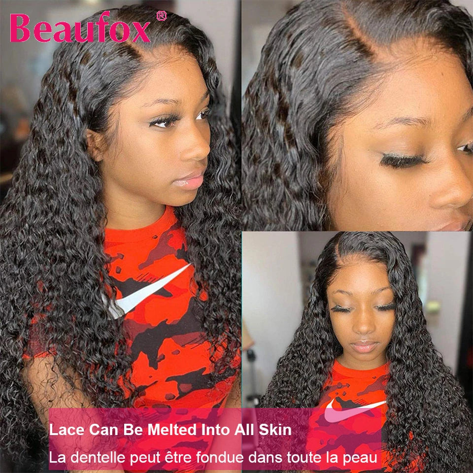 Brazilian Water Wave Lace Front Human Hair Wigs for Women Curly Lace Frontal Wigs Human Hair Preplucked with Baby Hair