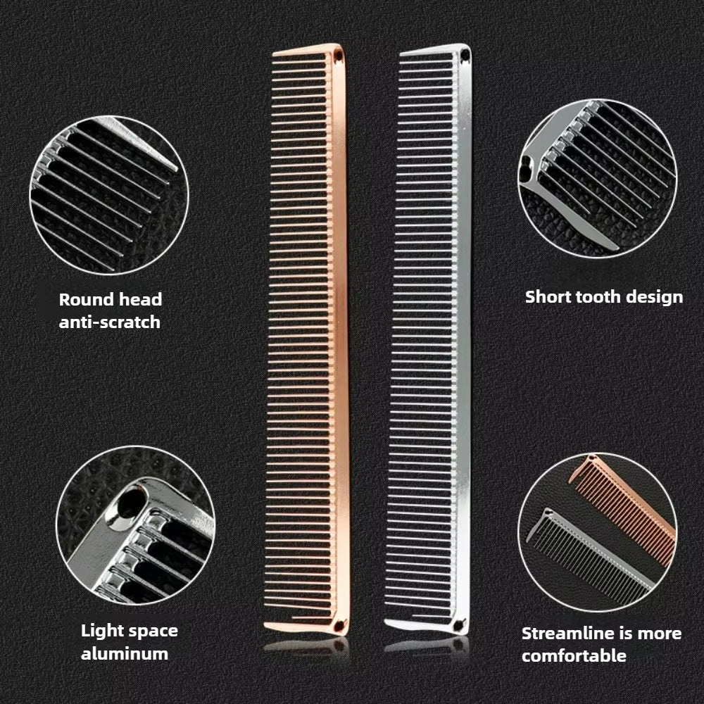 1PC Aluminium Hair Comb Barber Hairdressing Combs Hair Cutting Brush Parting Hair Brush Barber Accessories Salon Styling Tools