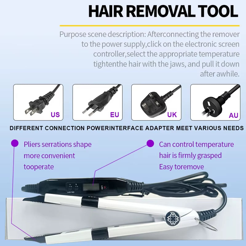 Advanced Hair Extensions Application Kit with UV Light V Light Glue Tools and Complete Set for Professional Use