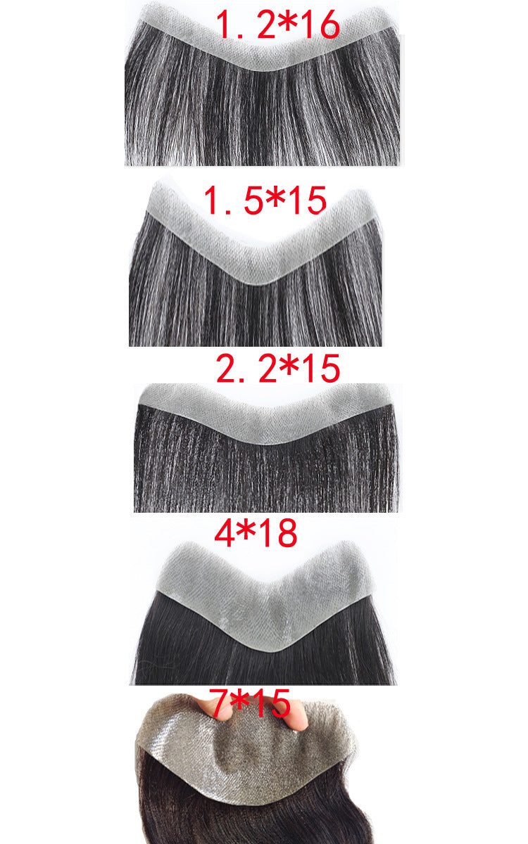 Men's Human Hair Toupee - Natural Hairline Piece for Thinning Hair & Receding Hairline