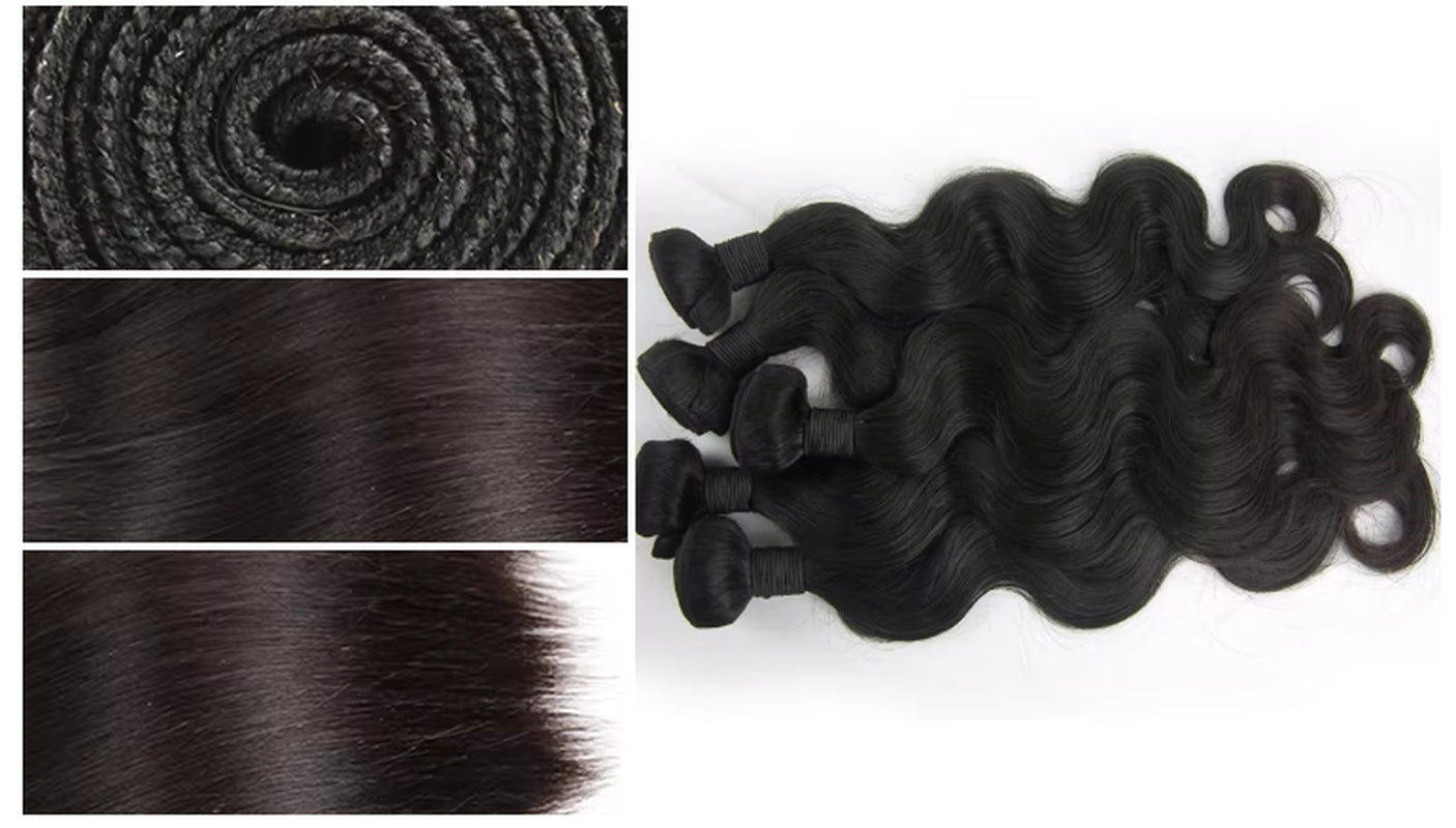 Raw Indian Cuticle Aligned Hair Extensions, Straight Weft, No Tangling, No Shedding, from a Donor Wave Style