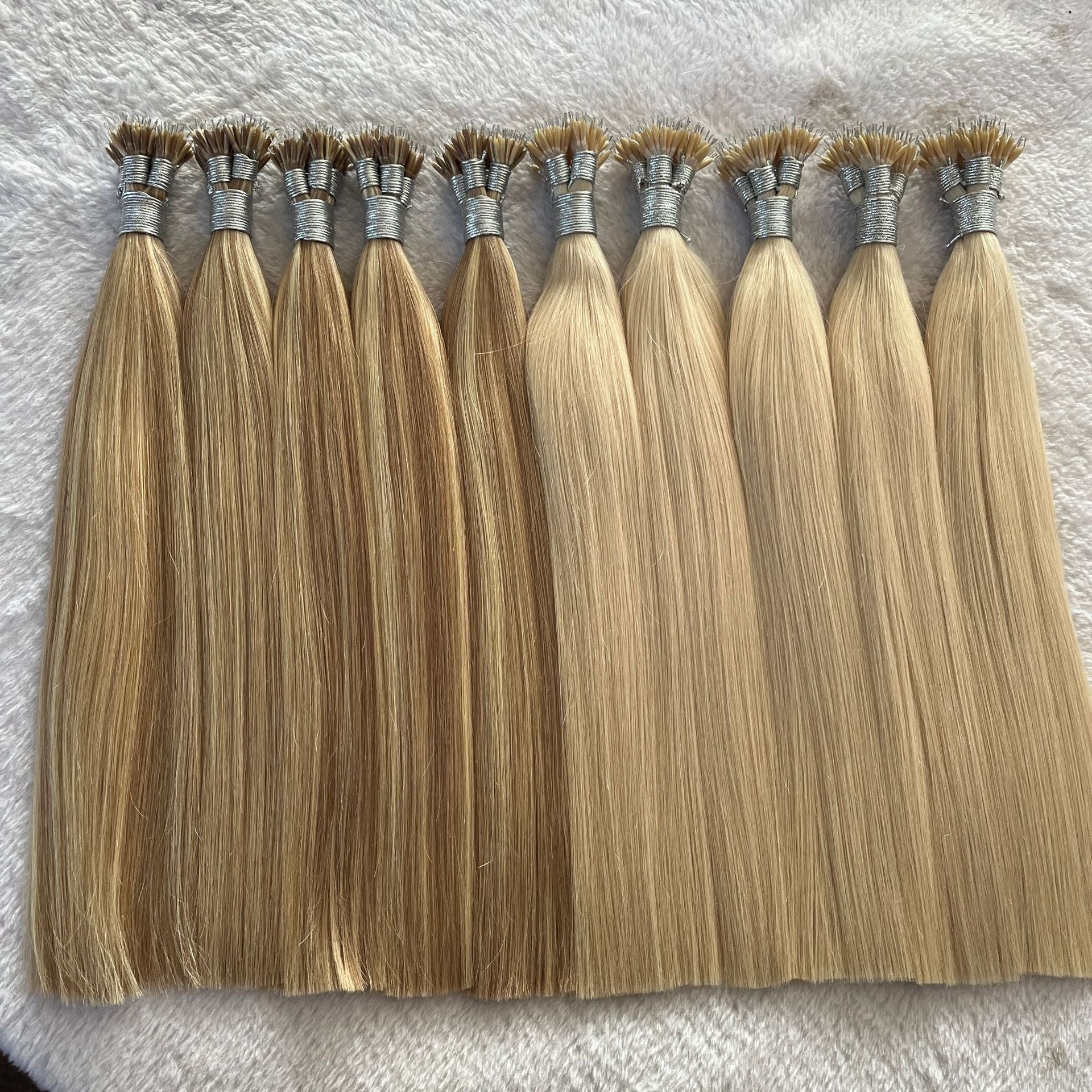 Ice White Blonde Nano Ring Extensions - Platinum #60 Steel Wire Loops