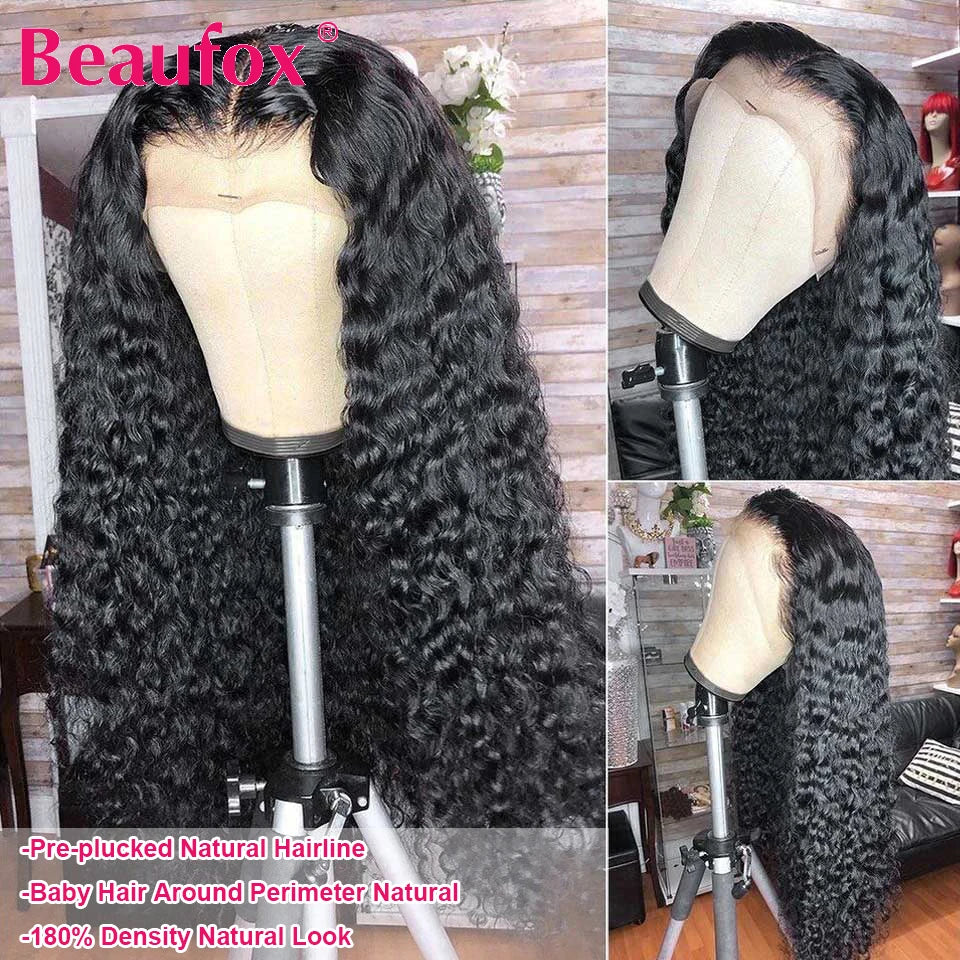 Brazilian Water Wave Lace Front Human Hair Wigs for Women Curly Lace Frontal Wigs Human Hair Preplucked with Baby Hair