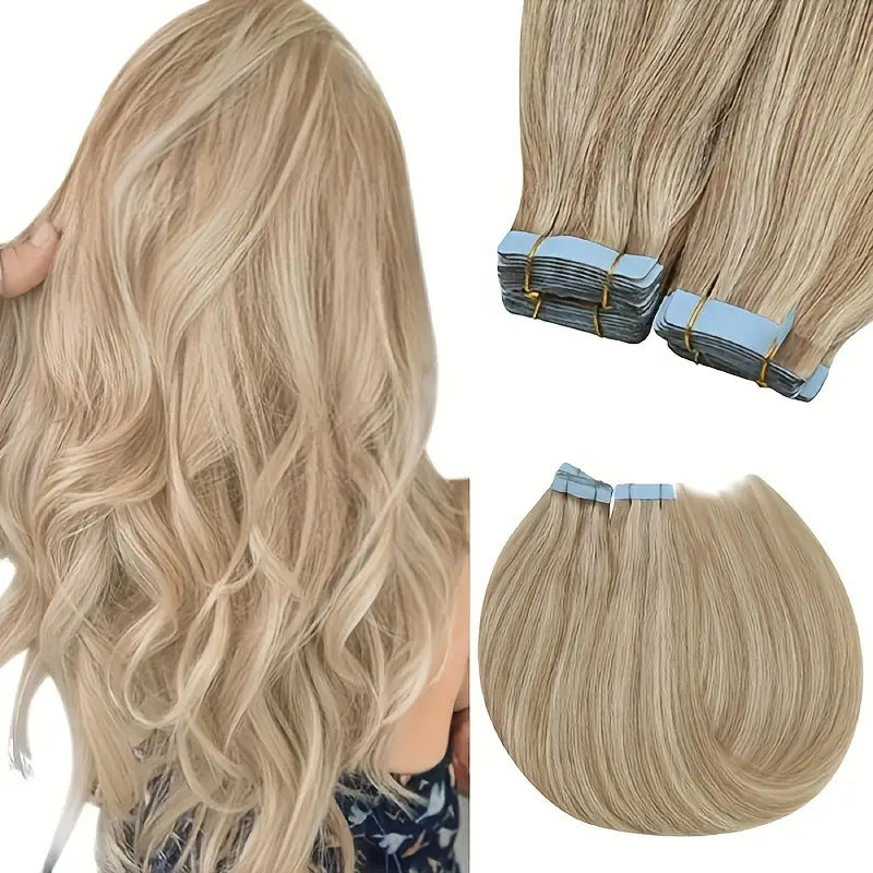 Seamless PU Tape-In Hair Extensions - Invisible Real Human Hair