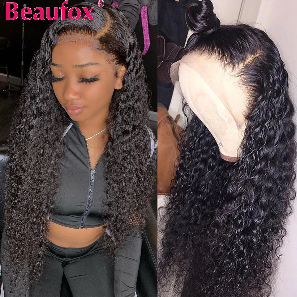 Brazilian Water Wave Lace Front Human Hair Wigs for Women Curly Lace Frontal Wigs Human Hair Preplucked with Baby Hair