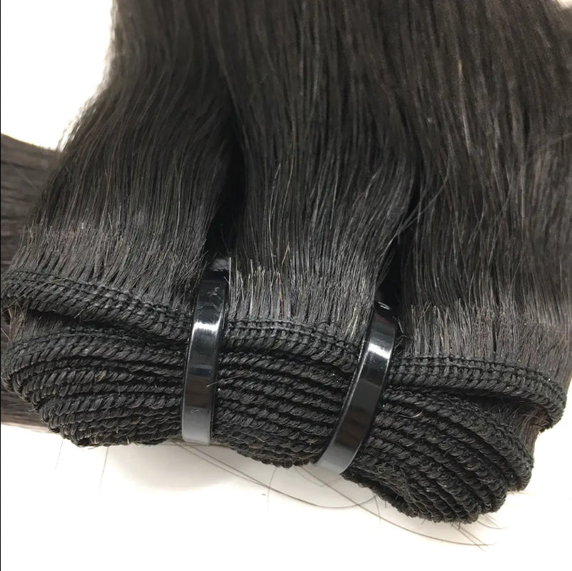 Raw Indian Cuticle Aligned Hair Extensions, Straight Weft, No Tangling, No Shedding, from a Donor Wave Style