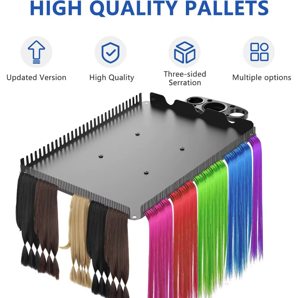 Upgraded Hairstylist Rolling Cart, Salon Trolley with Storage Platform and Hair Separator Stand, Coloring Tray with Dye Bowls