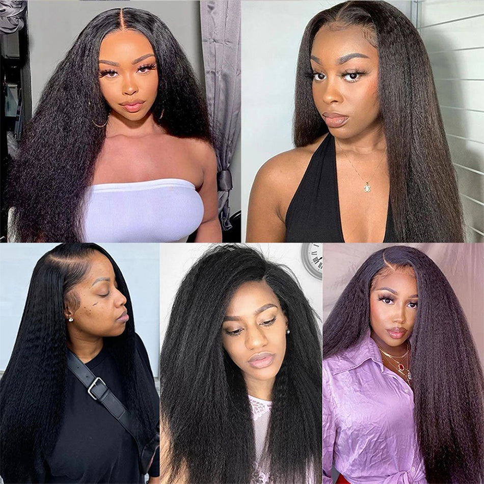 Relaxed Straight Human Hair Bundles - Brazilian Coarse Yaki Double Weft Extensions