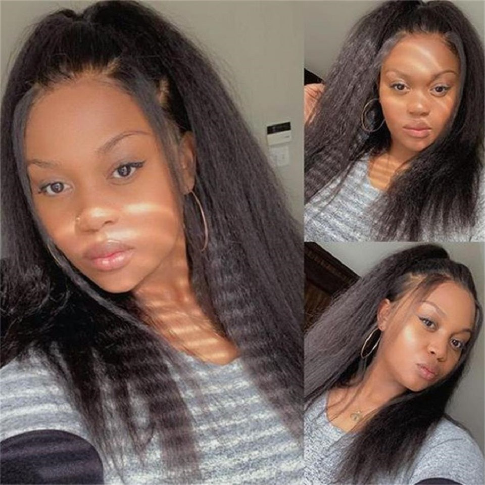 Relaxed Straight Human Hair Bundles - Brazilian Coarse Yaki Double Weft Extensions