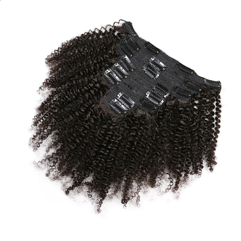 Afro kinky curly African explosive head small clip in kinky curly hair 8-piece set