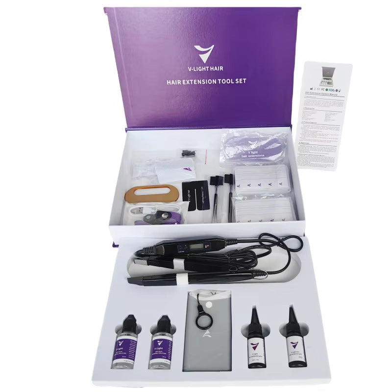 V-Light Hair Extension Tool Kit - Professional Salon Application System