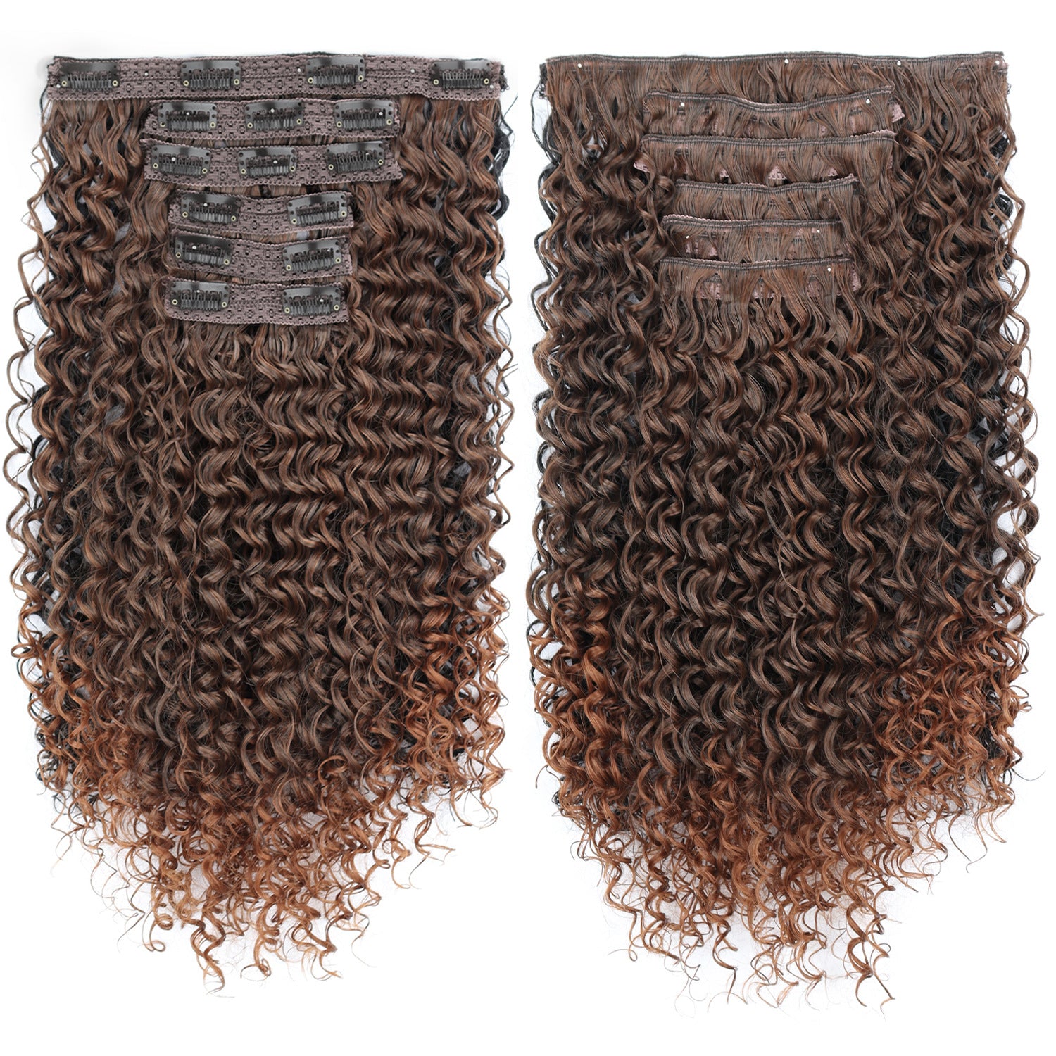 Long Curly Clip-In Natural synthetic Extensions