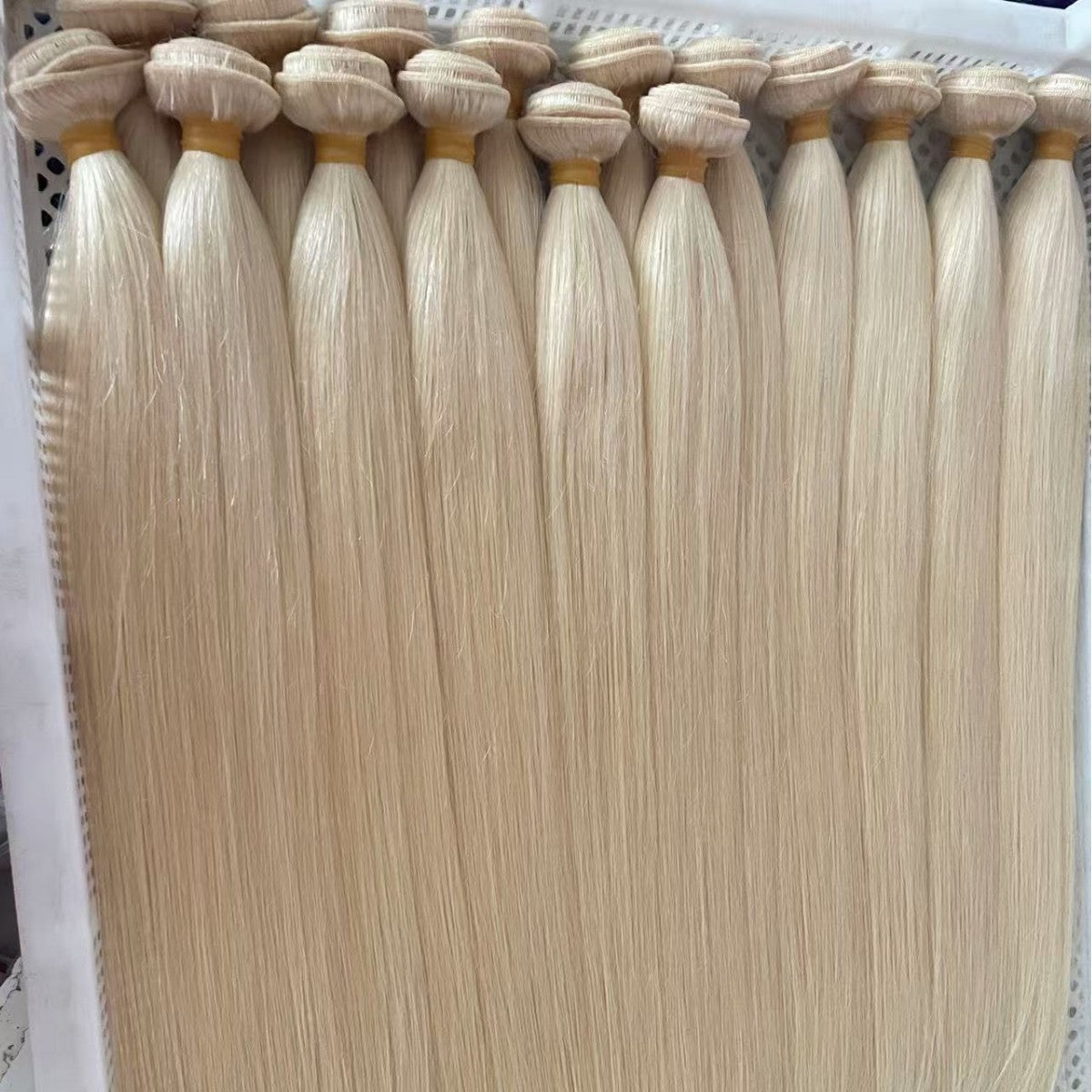 #613 Blonde Hair Extensions with Bangs - European Human Hair
