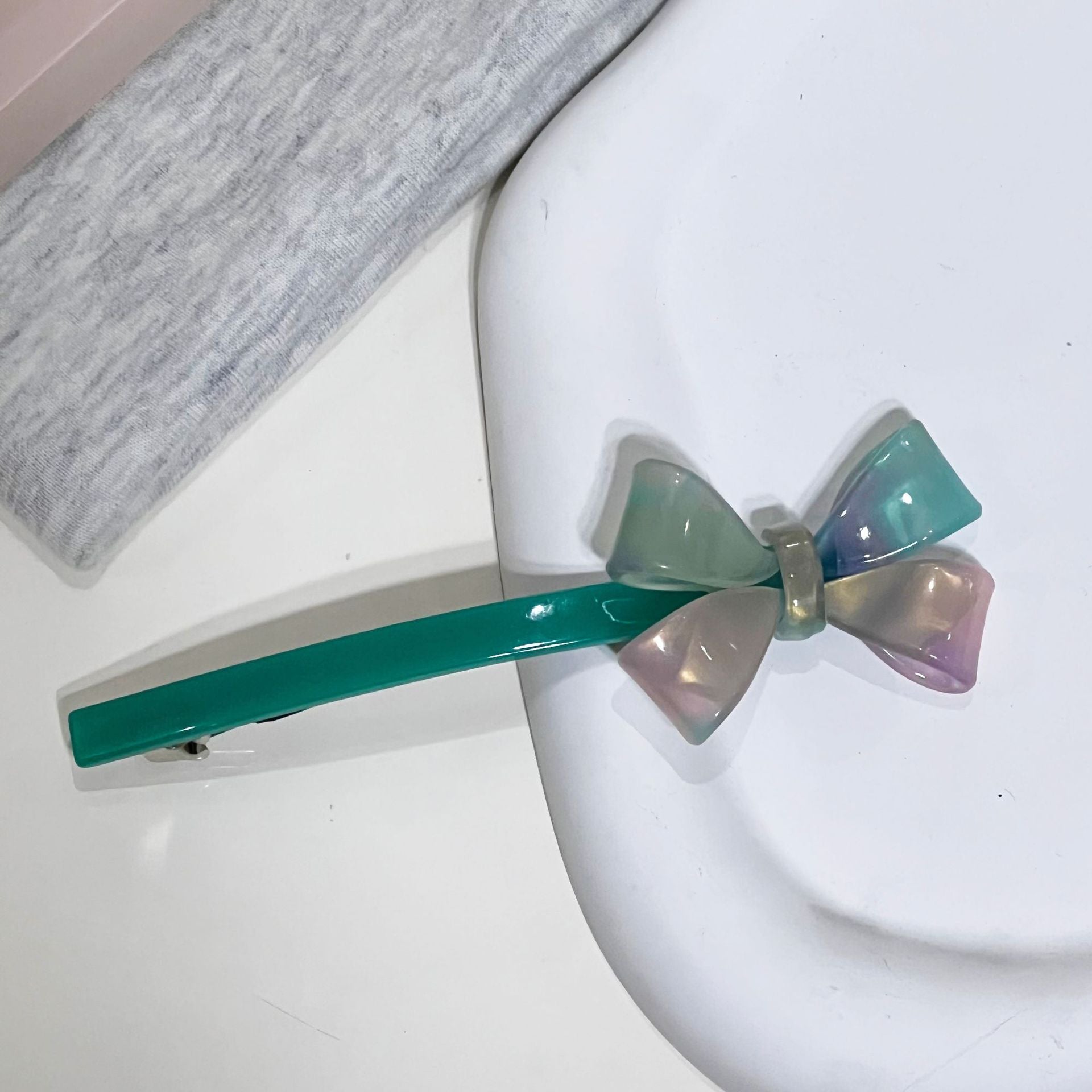 Retro Bow Spring Clip | Acetic Acid Top Clip | Disc Hair Grab Clip